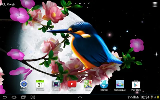 Sakura and Bird Live Wallpaper android App screenshot 1